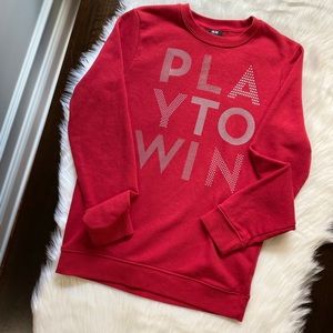 H&M Red Oversized “Play to Win” Sweatshirt